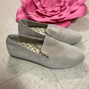 BIRDIES The Starling Loafer Taupe Tan Suede Flat Slip On Shoes‎
